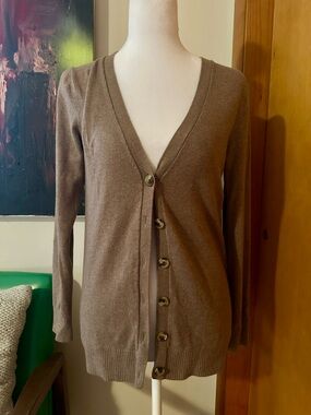 GAP Brown V-Neck Button Cardigan
